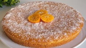 بسبوسة المندارين ببيضة واحدة 🍊✨ سهلة وسريعة ولذيذة، هشيشة تذوب فالفم!
