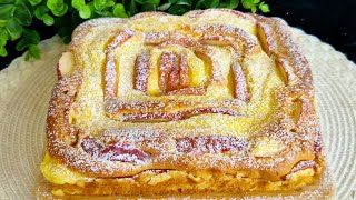 كيكة التفاح اللذيذة بنكهة خفيفة وهشة! تذوب في الفم وبمكونات بسيطة!