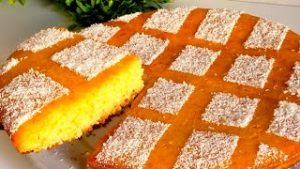 بسبوسة ببيضة واحدة بحجم عائلي ومذاق الحامض اللذيذ 🍋 - هشيشة وتذوب في الفم 😋